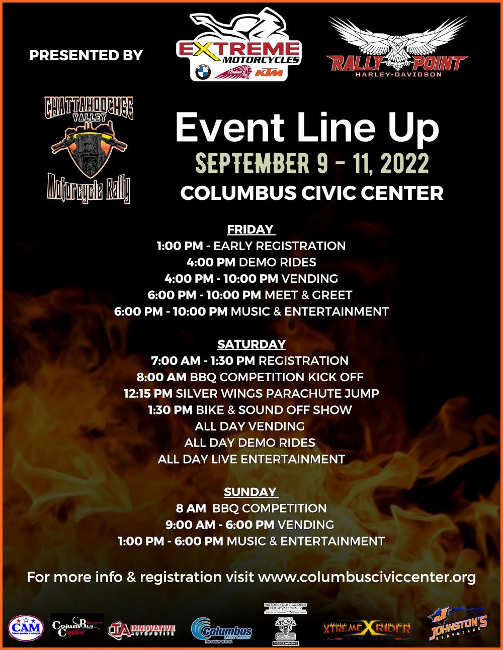 Chattahoochee Valley Motorcycle Rally Event Line-Up
