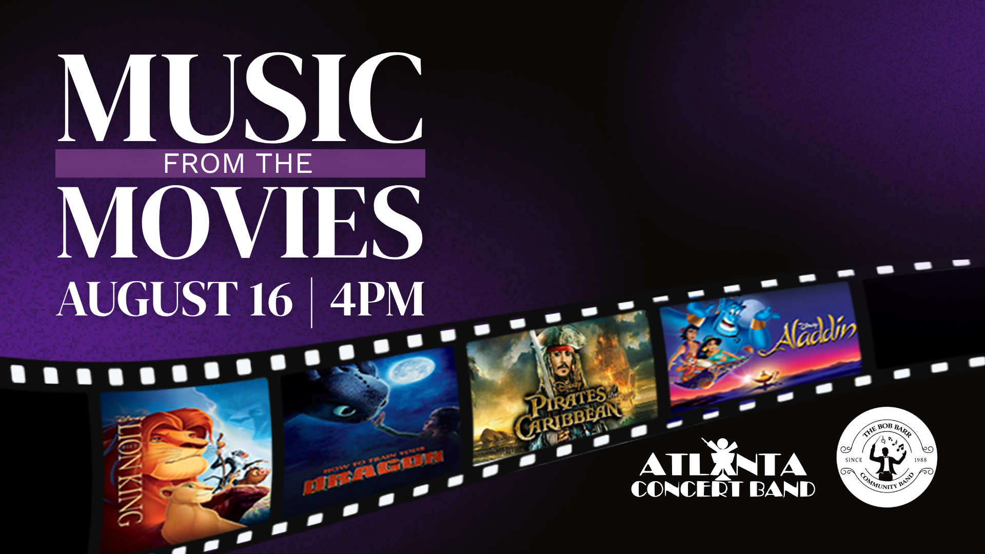 Music from the Movies August 16th 4 PM