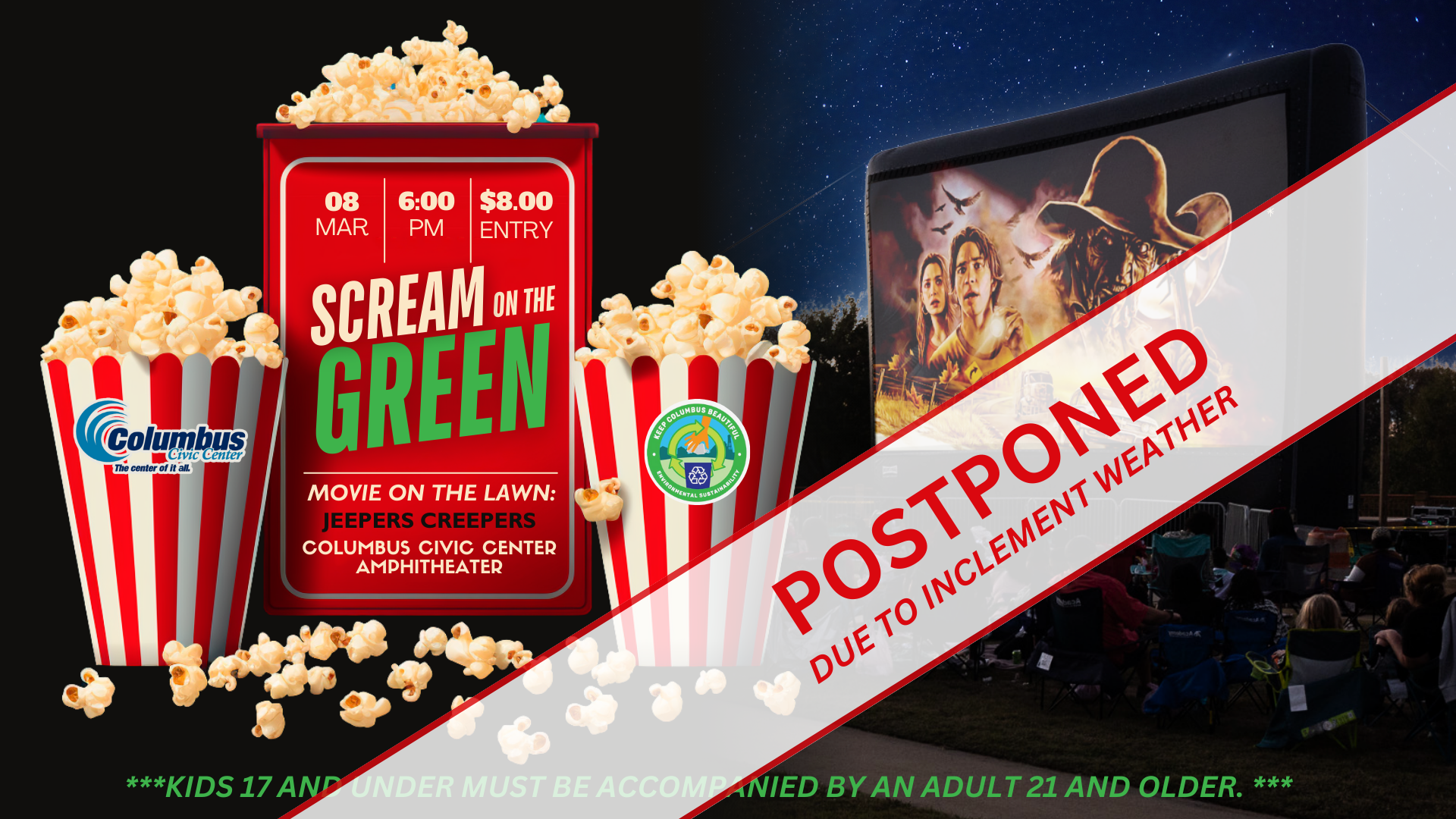 Scream on the Green March 8 2025 has been postponed due to inclement weather