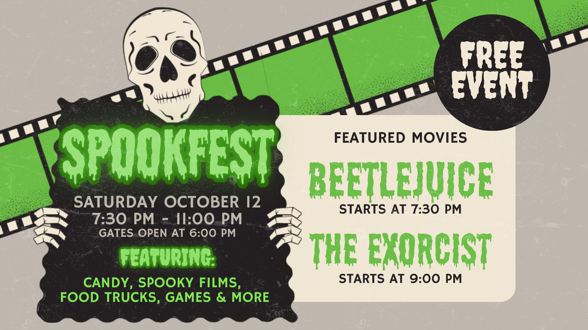 SpookFest Saturday! Saturday, October 12th, 7:30 PM - 11 PM at Columbus Civic Center